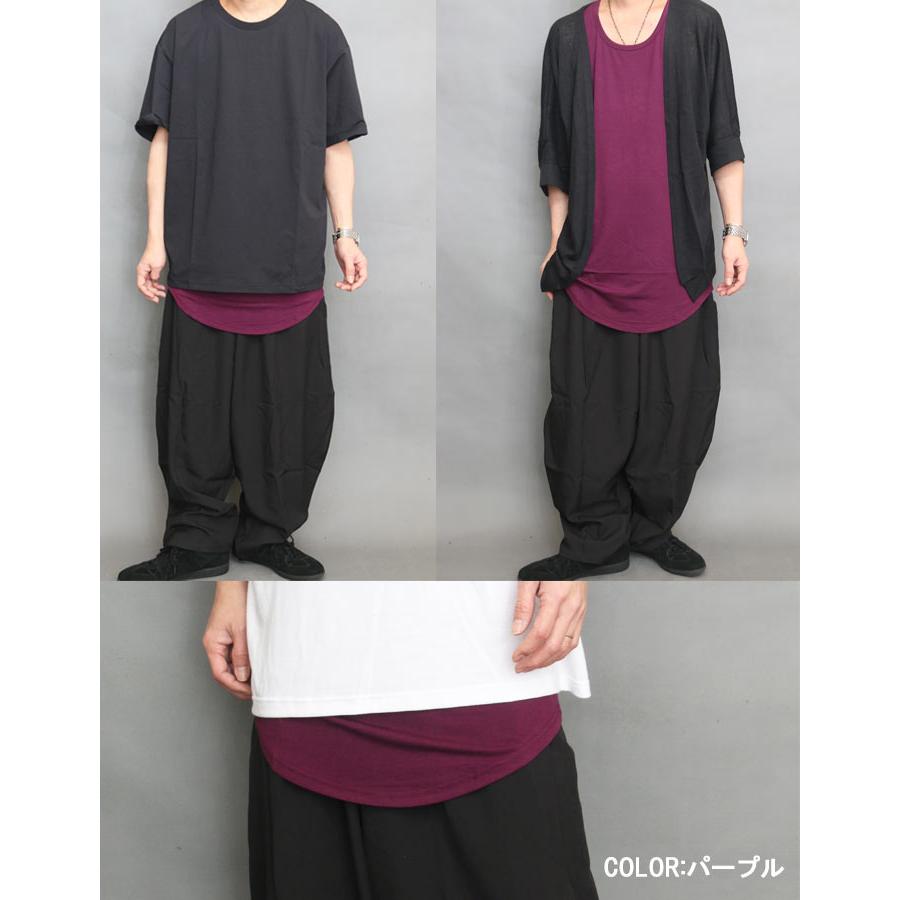 ロングタンクトップ メンズ タンクトップ ロング丈 ゆったり 無地
