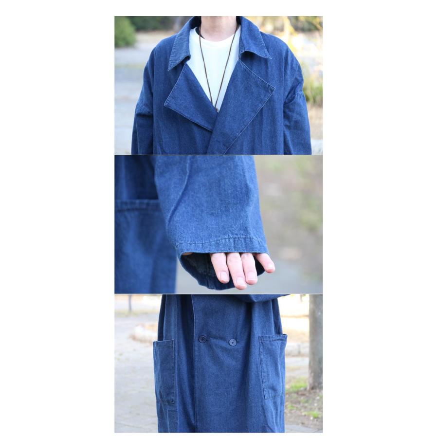 送料無料】バーゲン! ロングデニムジャケット ジャケット ロング丈