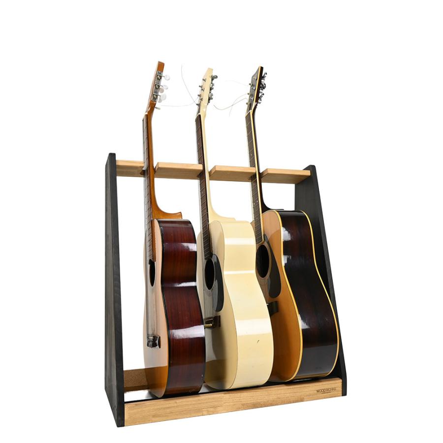 アコースティックギター ソフトギターケース ギタースタンド 3点まとめ売り WOODWORKS ギタースタンド 3本掛 アコースティックギター 木製 日本製