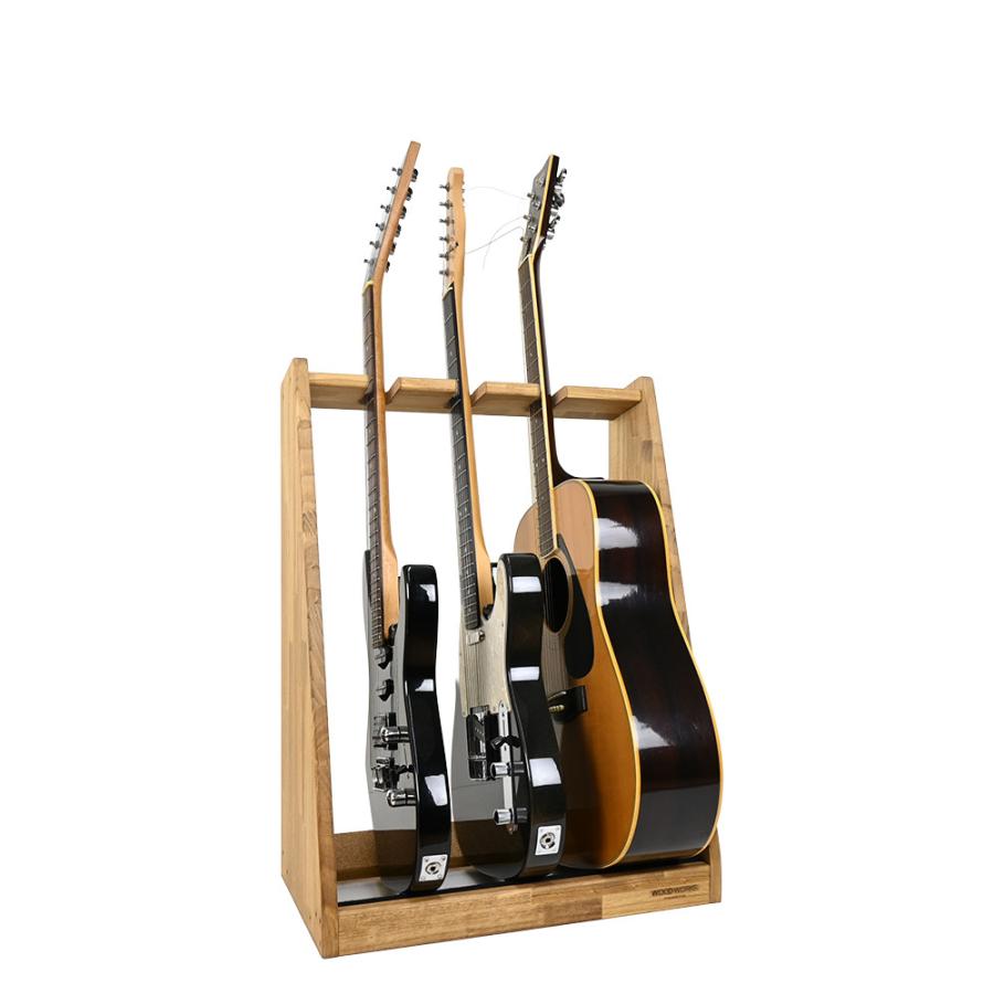 WOODWORKS ギタースタンド 3本掛 エレキギター・ベース用 木製 日本製 