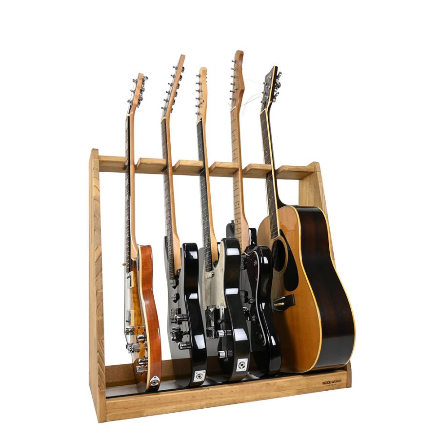 ギターラック　 WOODWORKS ギタースタンド 5本掛 エレキギター・ベース用 木製 日本製