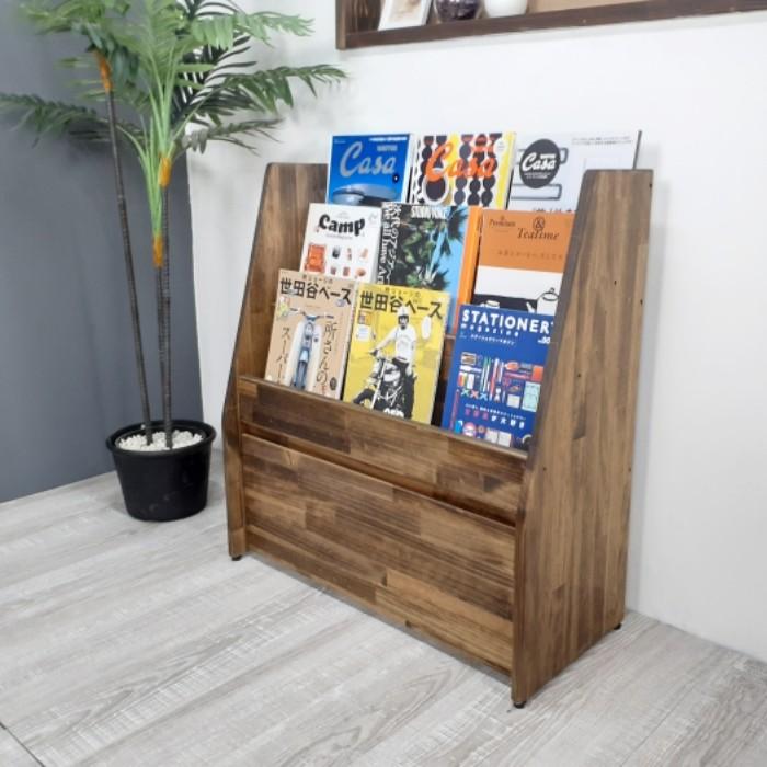 WOODWORKS 絵本棚 【引き出し収納付き】爆買マガジンラック 木製