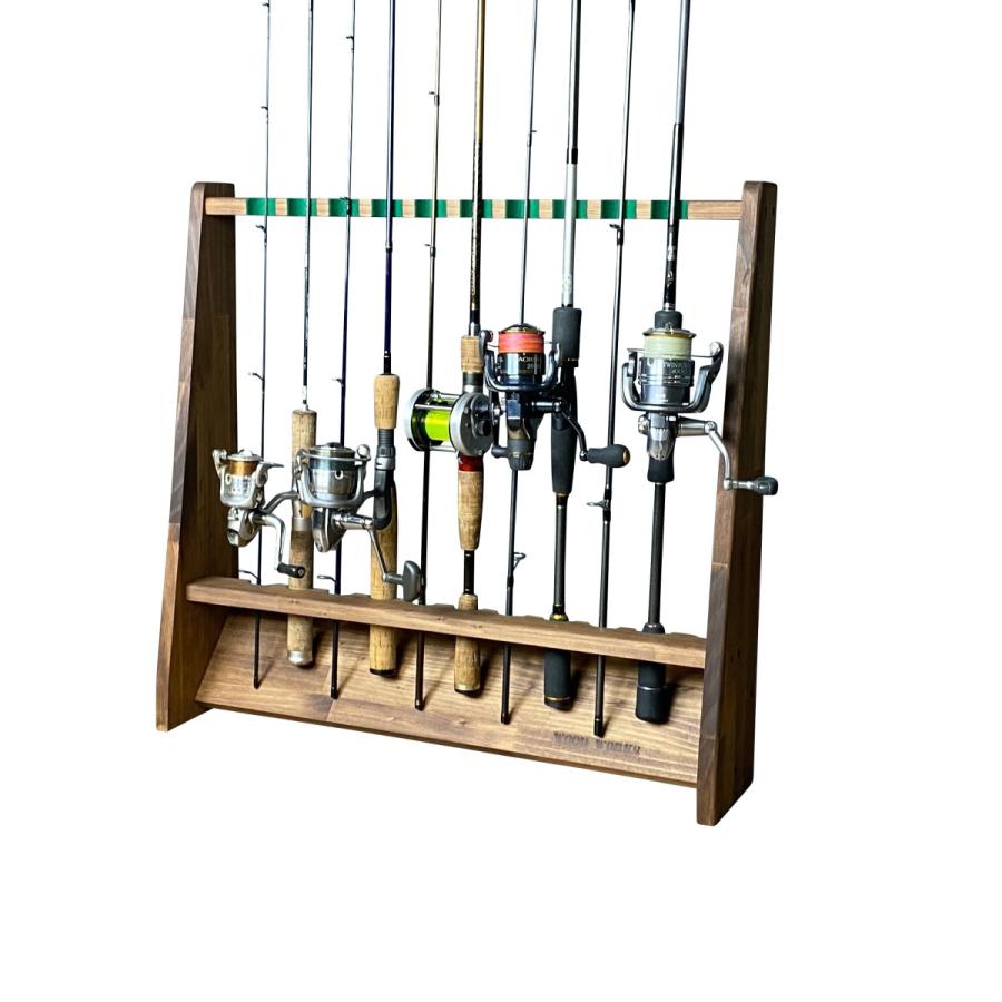 WOODWORKS ロッドスタンド 10本掛 (色:ブラウン) 木製 日本製 WOODWORKS ロッドスタンド 10本掛 (色:ブラウン) 木製 日本製