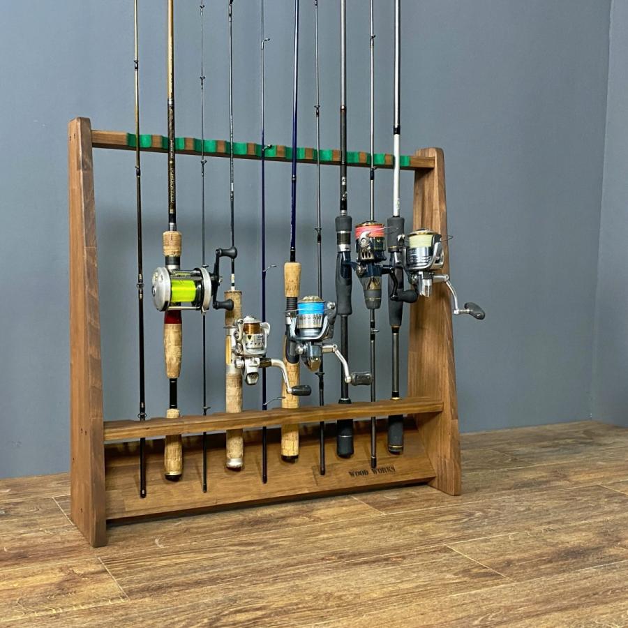 WOODWORKS ロッドスタンド 10本掛 (色:ブラウン) 木製 日本製 WOODWORKS ロッドスタンド 10本掛 (色:ブラウン) 木製 日本製
