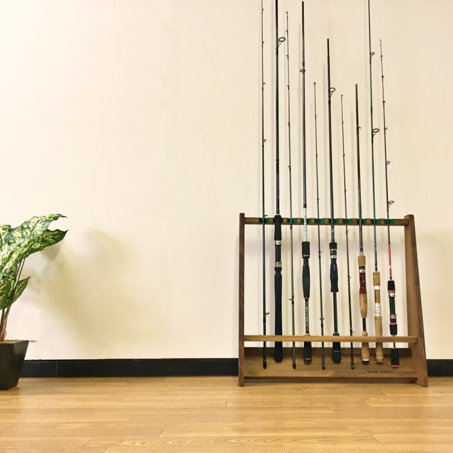 WOODWORKS ロッドスタンド 10本掛 (色:ブラウン) 木製 日本製 WOODWORKS ロッドスタンド 10本掛 (色:ブラウン) 木製 日本製