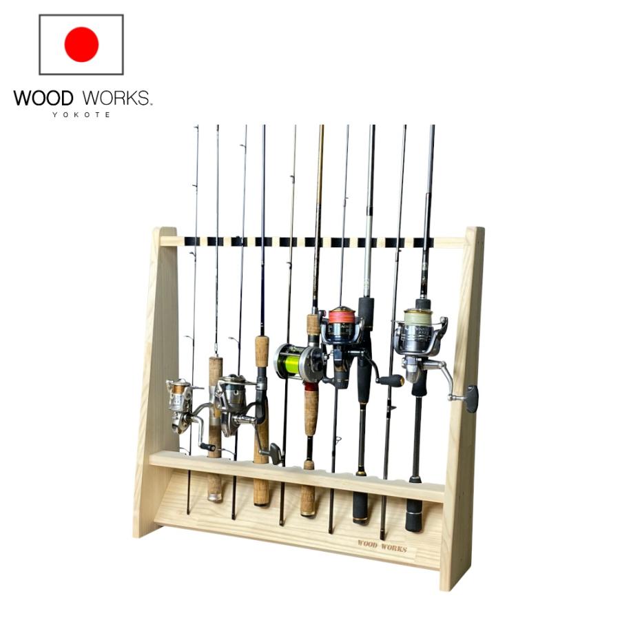 WOODWORKS ロッドスタンド 10本掛 (色:ナチュラル) 木製 日本製 WOODWORKS ロッドスタンド 10本掛 (色:ナチュラル) 木製 日本製