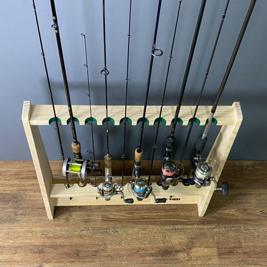 WOODWORKS ロッドスタンド 10本掛 (色:ナチュラル) 木製 日本製 WOODWORKS ロッドスタンド 10本掛 (色:ナチュラル) 木製 日本製