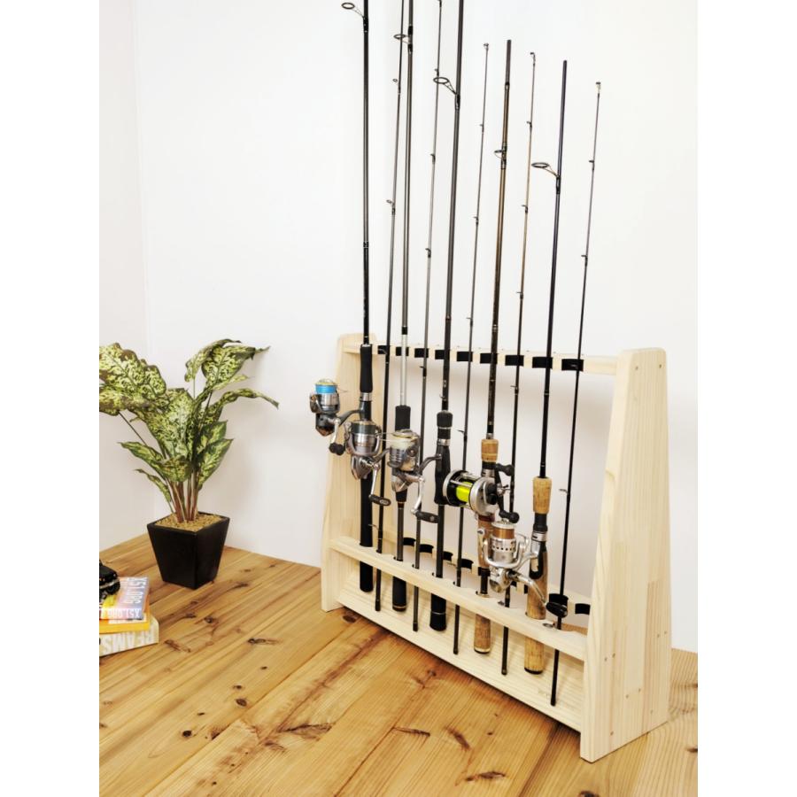 WOODWORKS ロッドスタンド 19本掛 (色：ナチュラル) 木製 日本製 両面