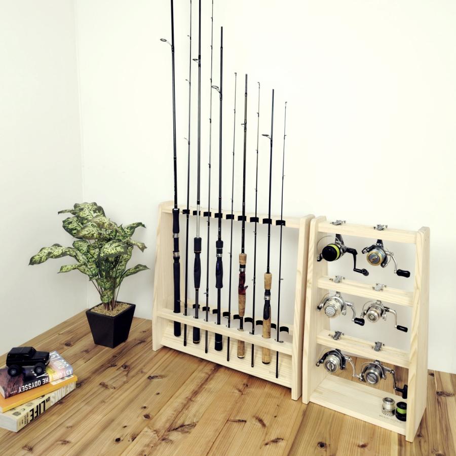 WOODWORKS ロッドスタンド 19本掛 (色：ナチュラル) 木製 日本製 両面