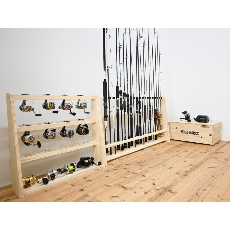 WOODWORKS ロッドスタンド 20本掛 (色：ナチュラル) 木製 日本製 片面