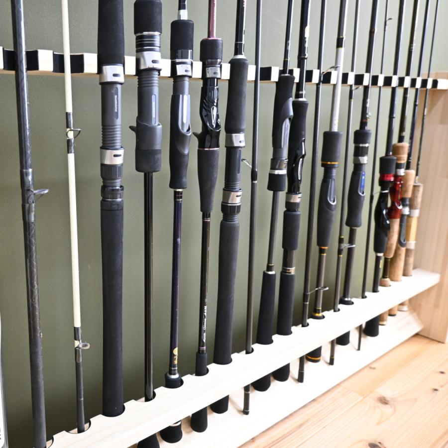 WOODWORKS ロッドスタンド 20本掛 (色：ナチュラル) 木製 日本製 片面