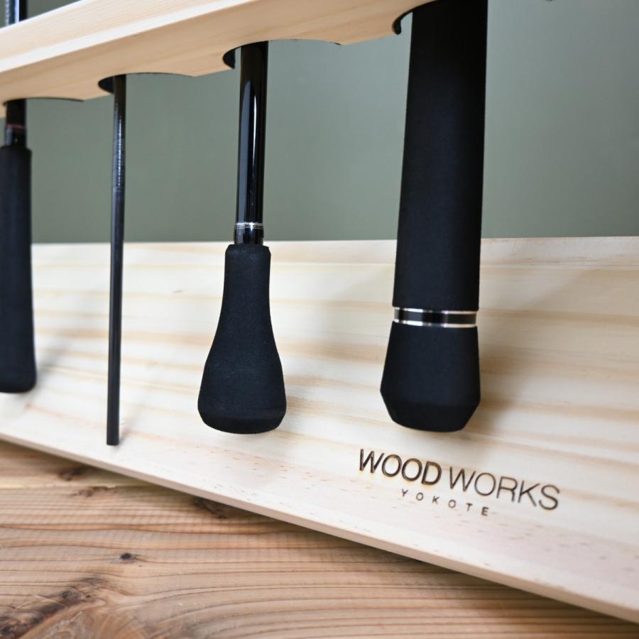 WOODWORKS ロッドスタンド 20本掛 (色：ナチュラル) 木製 日本製 片面