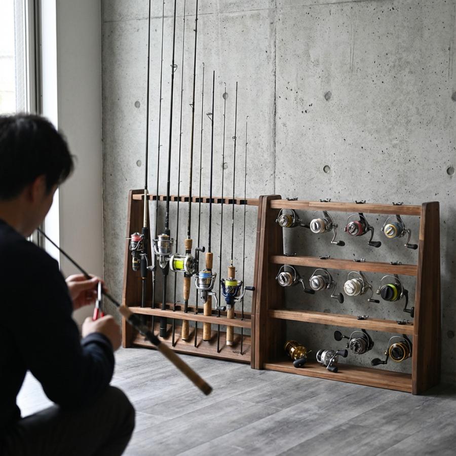 WOODWORKS リールスタンド Bタイプ (サイズ：L) 木製 日本製 【 釣竿