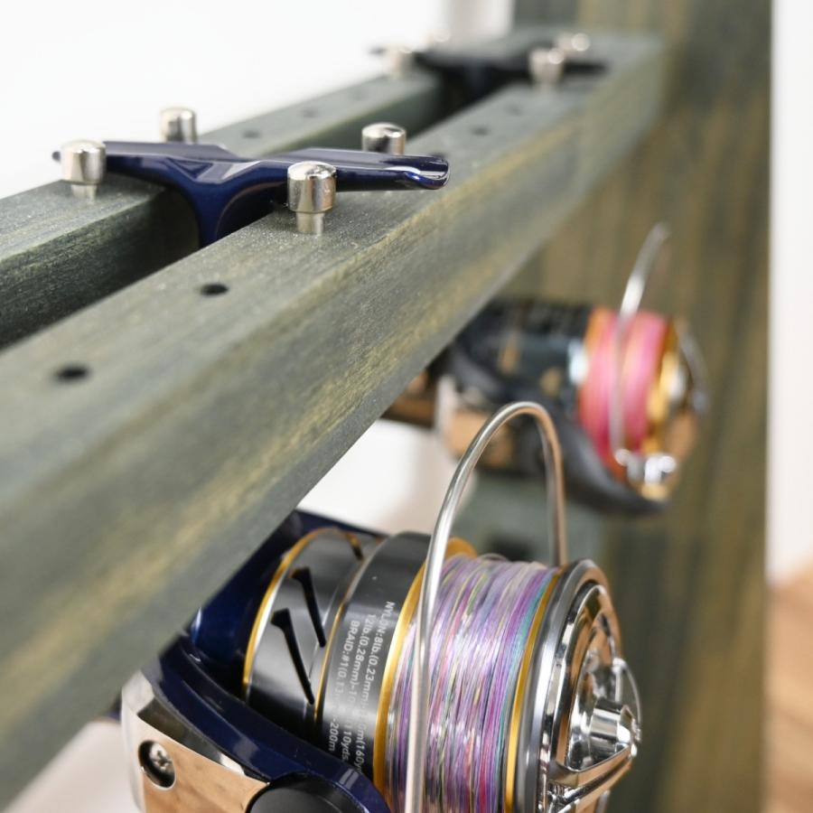 WOODWORKS ロッドスタンド 両面19本掛 (フェルト：ブラック)+ リール