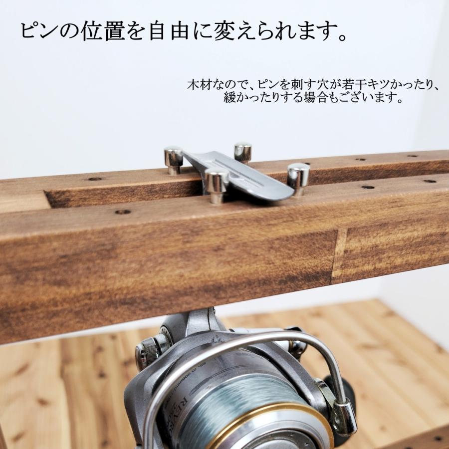 WOODWORKS ロッドスタンド 両面19本掛 (フェルト：ブラック)+ リール