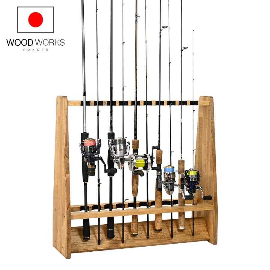 WOODWORKS ロッドスタンド 19本掛 (色：ライトブラウン) 木製 日本製