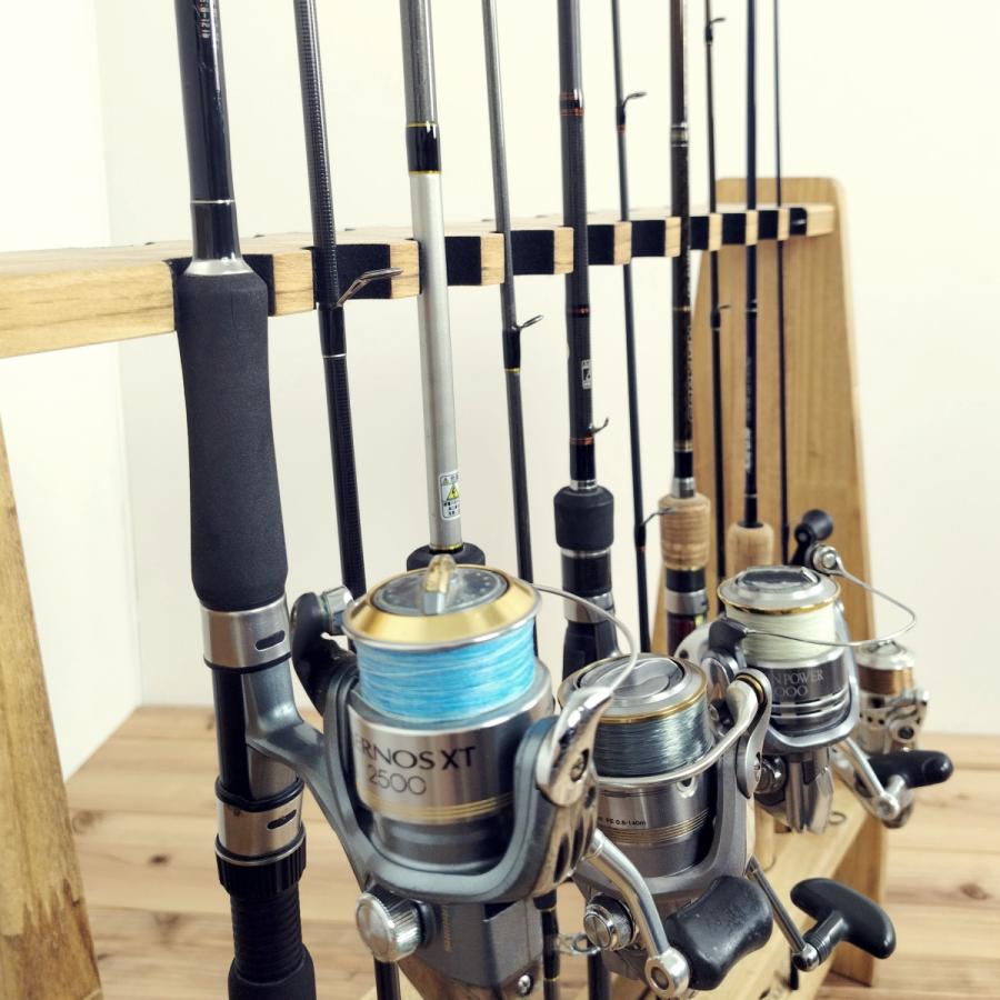 アイアンウッドロッドスタンド WOODWORKS ロッドスタンド 19本掛 (色：ライトブラウン) 木製 日本製