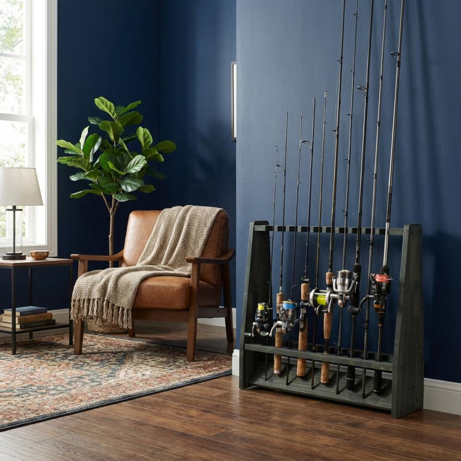 WOODWORKS ロッドスタンド 19本掛 (色：ミリタリーグリーン) 木製 日本