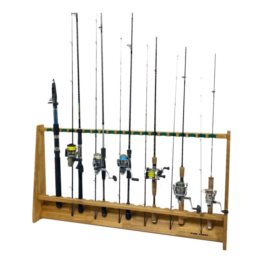 WOODWORKS ロッドスタンド 20本掛 (色：ライトブラウン) 木製 日本製