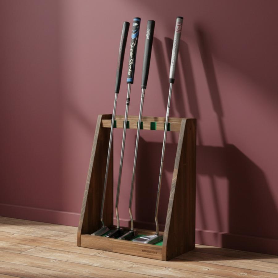 WOODWORKS パターラック 5本掛 (色：ブラウン) 木製 日本製 【 ゴルフ