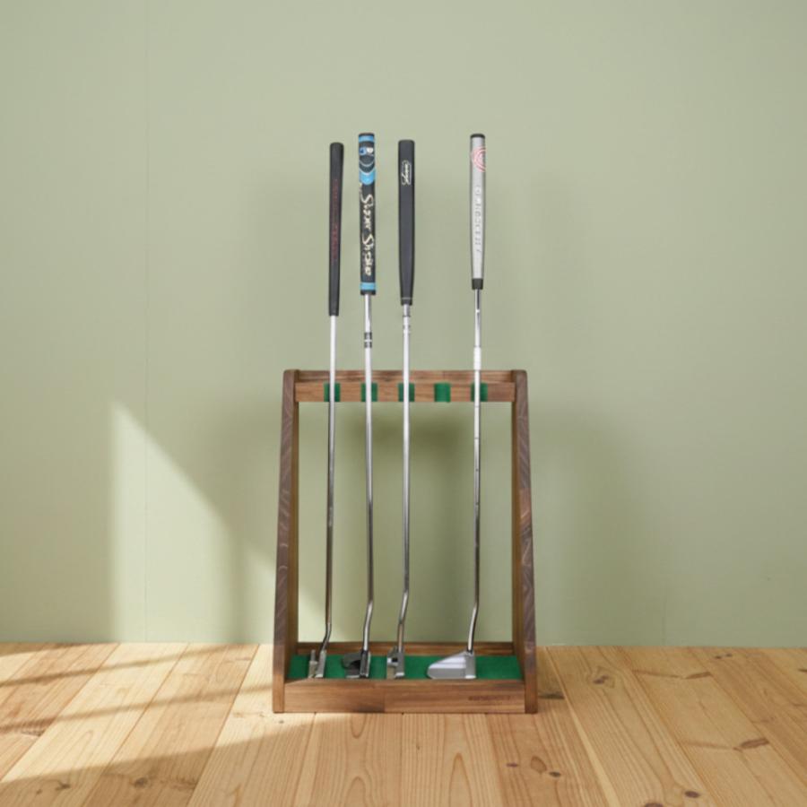 WOODWORKS パターラック 5本掛 (色：ブラウン) 木製 日本製 【 ゴルフ