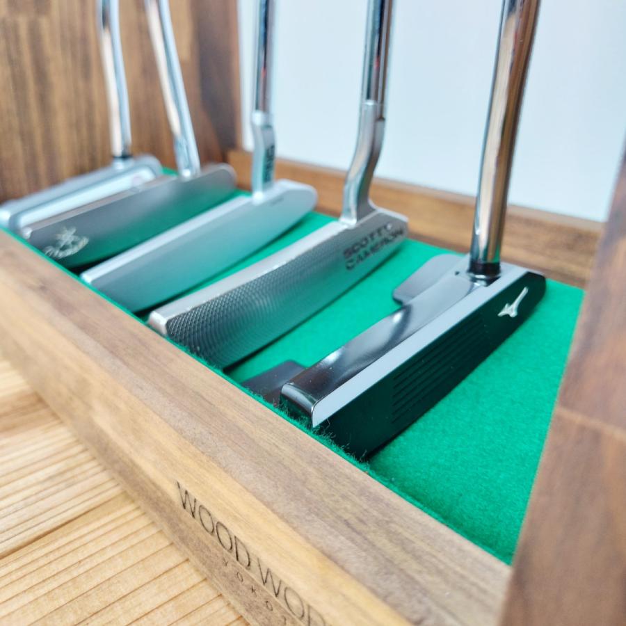 パターラック　ディスプレイスタンド　木製　ゴルフ　インテリア　ウォールラック WOODWORKS パターラック 5本掛 (色：ブラウン) 木製 日本製 【 ゴルフ
