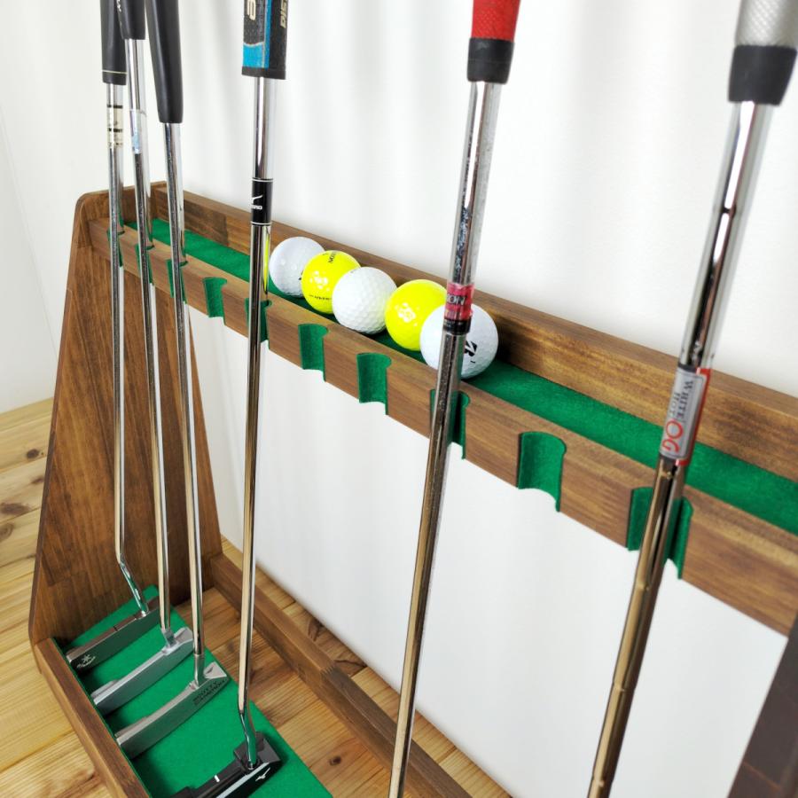 WOODWORKS パターラック 10本掛 (色：ブラウン)木製 日本製 【 ゴルフ