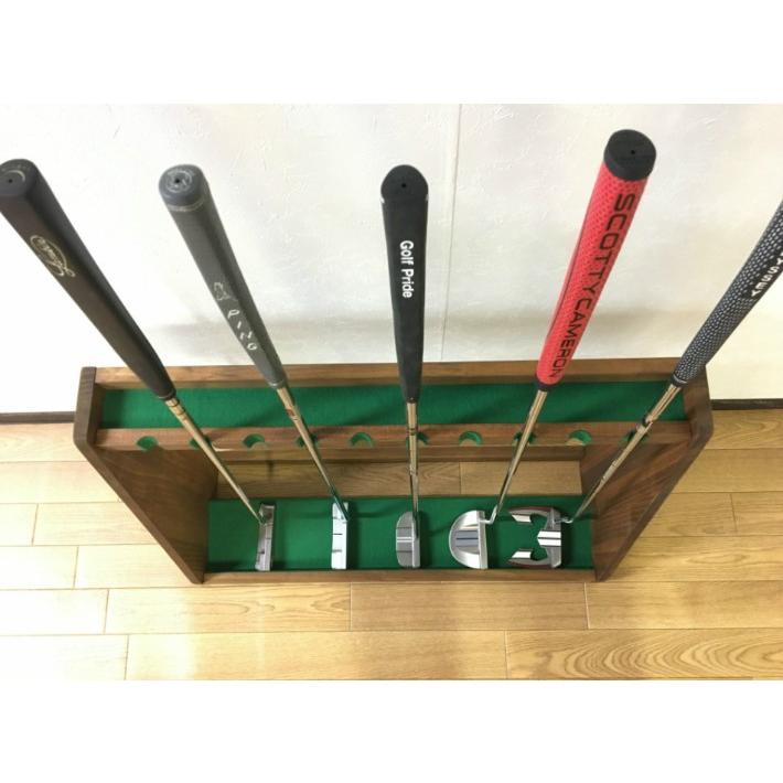 WOODWORKS パターラック 10本掛 (色：ブラウン)木製 日本製 【 ゴルフ
