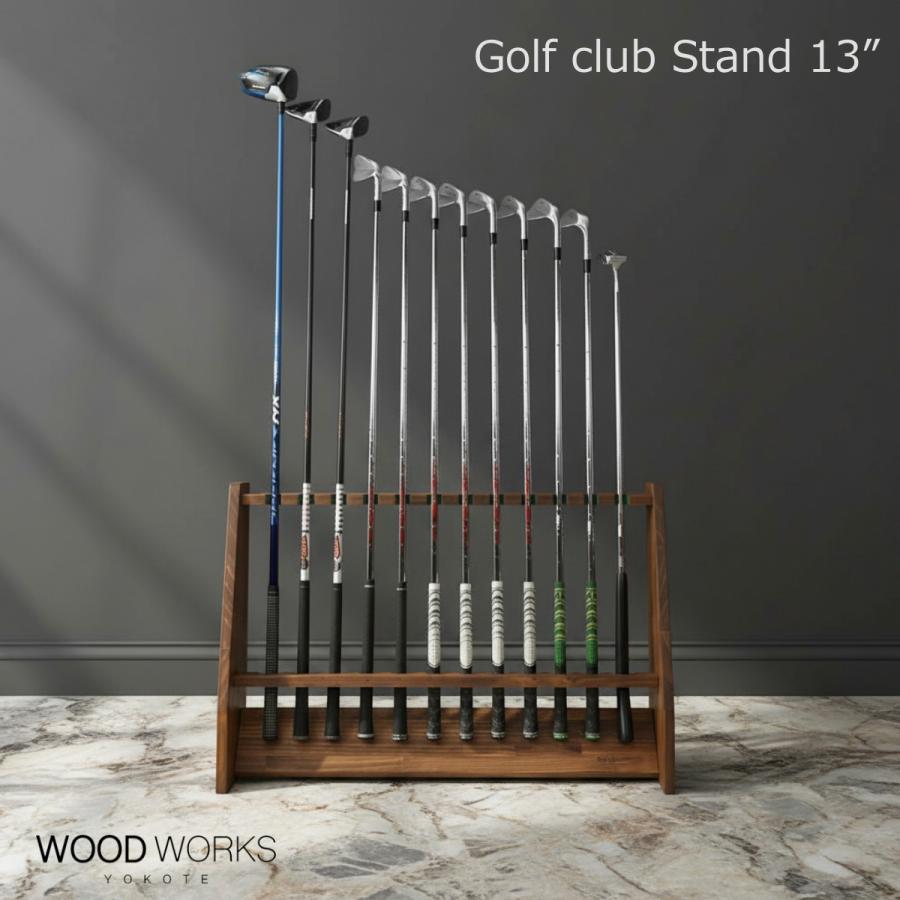 WOODWORKS ゴルフクラブスタンド 13本掛 (色：ブラウン)木製 日本製