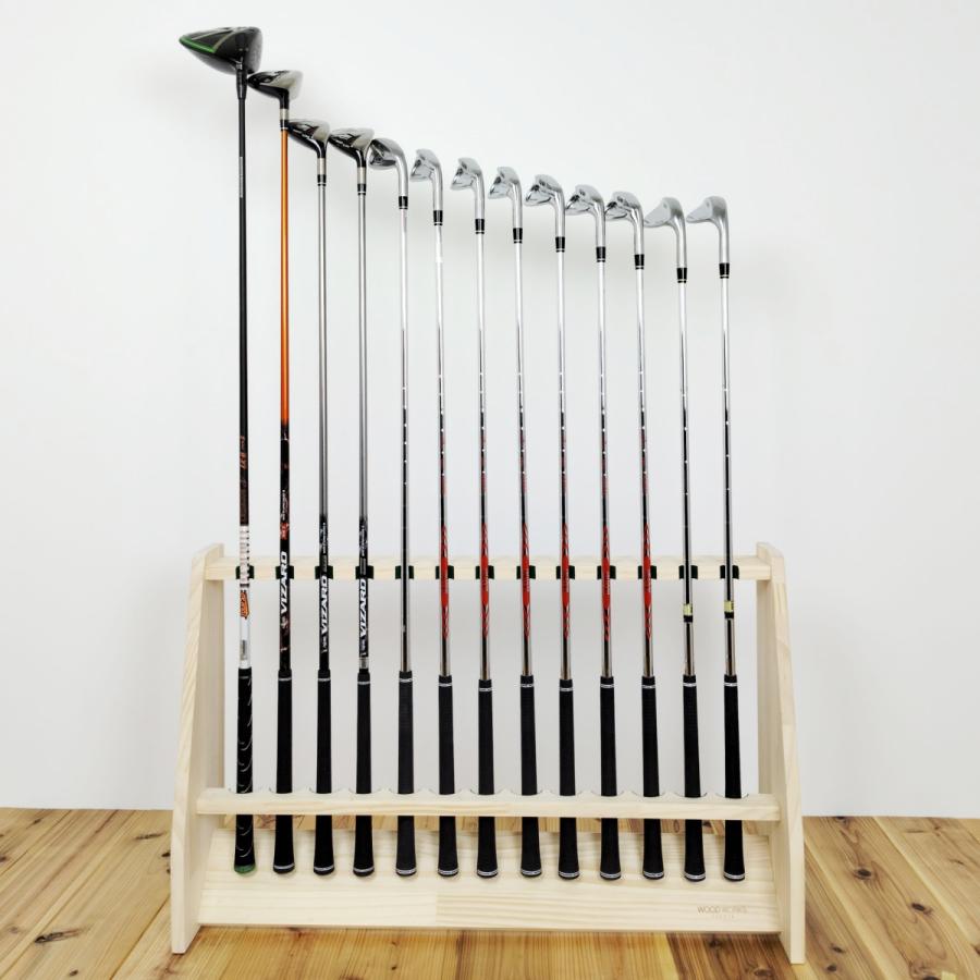 WOODWORKS ゴルフクラブスタンド 13本掛 (色：ナチュラル)木製 日本製