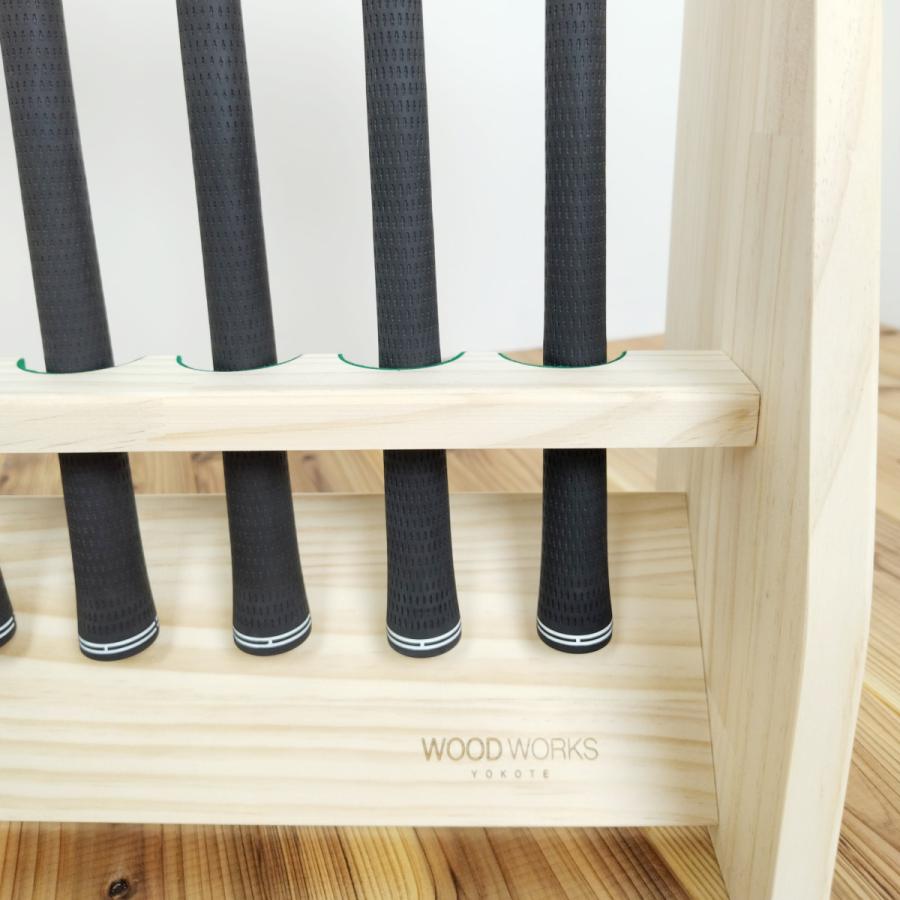 ゴルフクラブスタンド13本＋7本　ブラック塗装仕上、色選べます【完成品でお届け】 WOODWORKS ゴルフクラブスタンド 13本掛 (色：ナチュラル)木製 日本製
