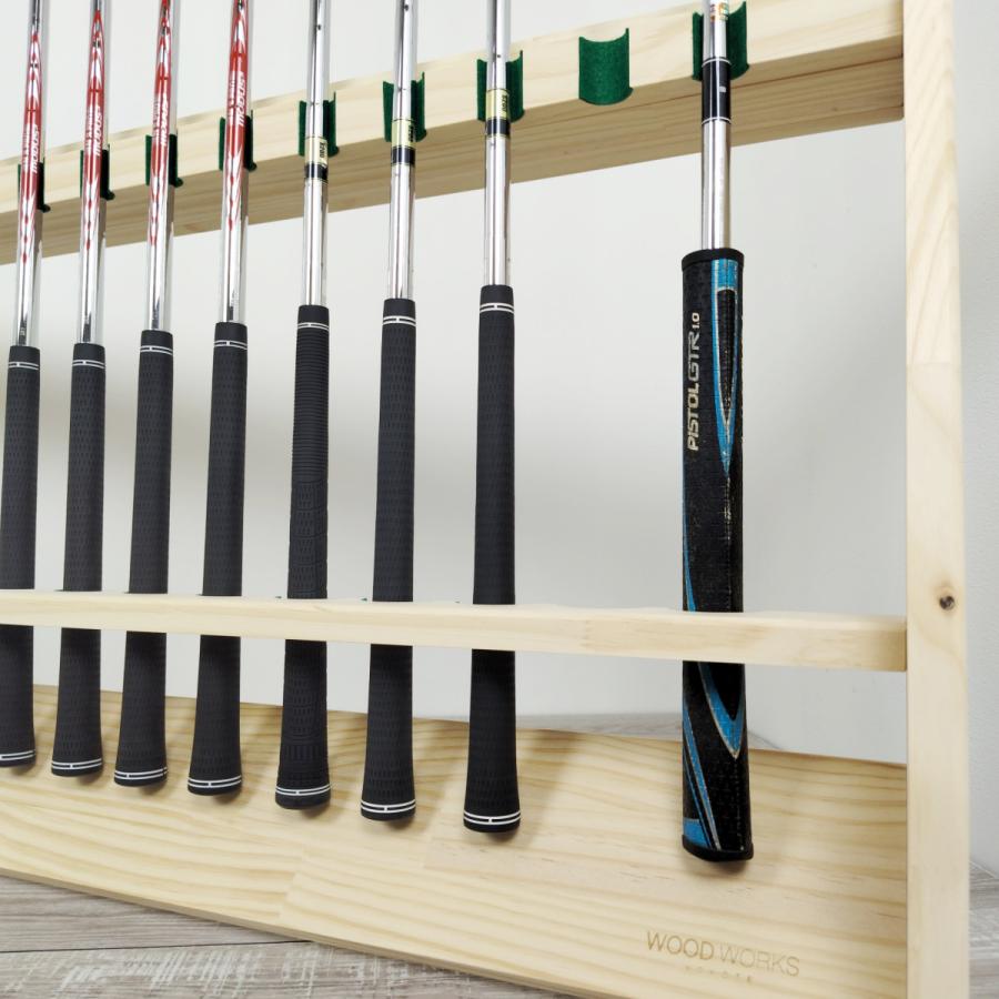 WOODWORKS ゴルフクラブスタンド 20本掛 (色：ナチュラル)木製 日本製