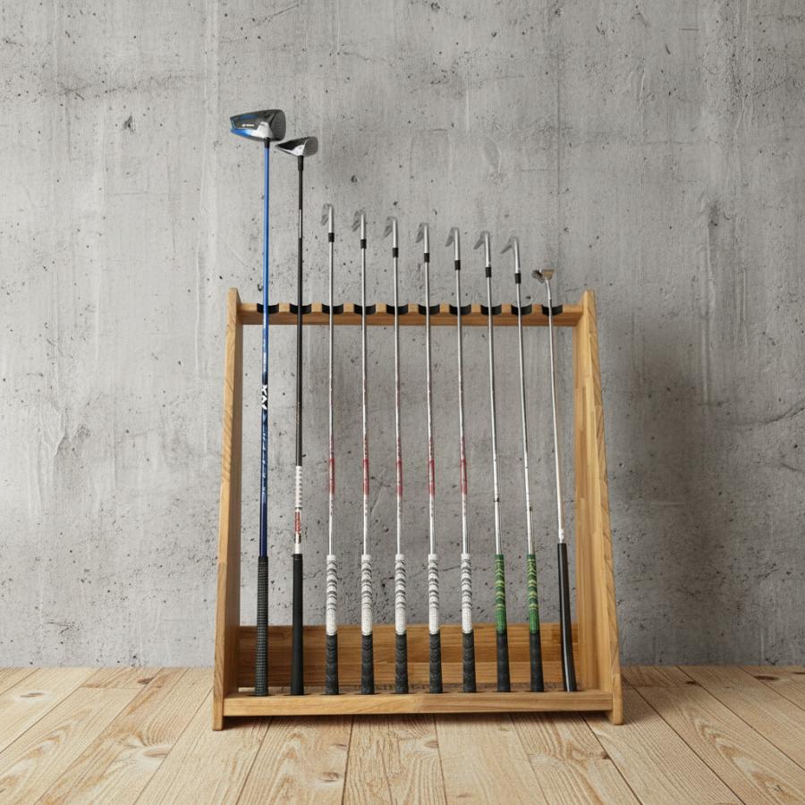 WOODWORKS ゴルフクラブスタンド10本掛け【ゴルフ練習 パターマット
