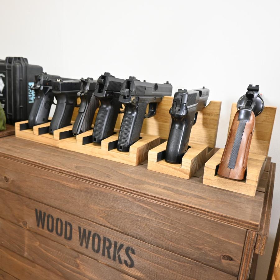 WOODWORKS ガンスタンド 5丁掛 お得な2点セット 木製 日本製