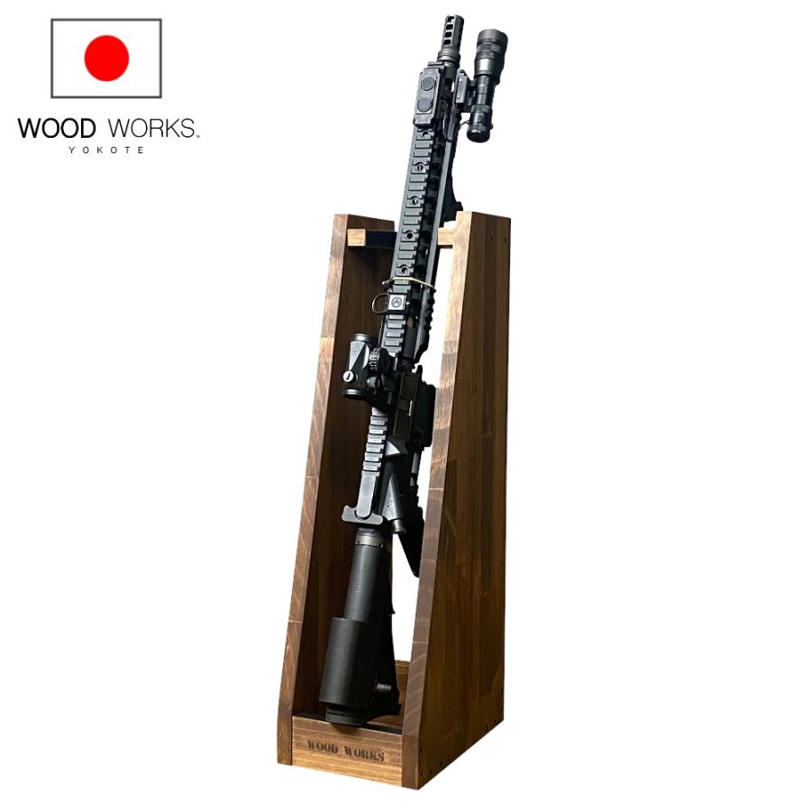 WOODWORKS ガンラック 1丁掛 (色:ブラウン) 木製 日本製 WOODWORKS ガンラック 1丁掛 (色:ブラウン) 木製 日本製