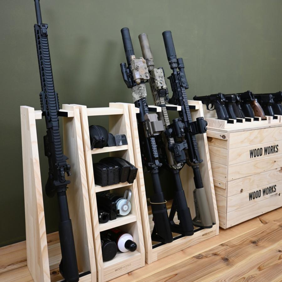 WOODWORKS ガンラック 1丁掛 (色：ナチュラル) 木製 日本製