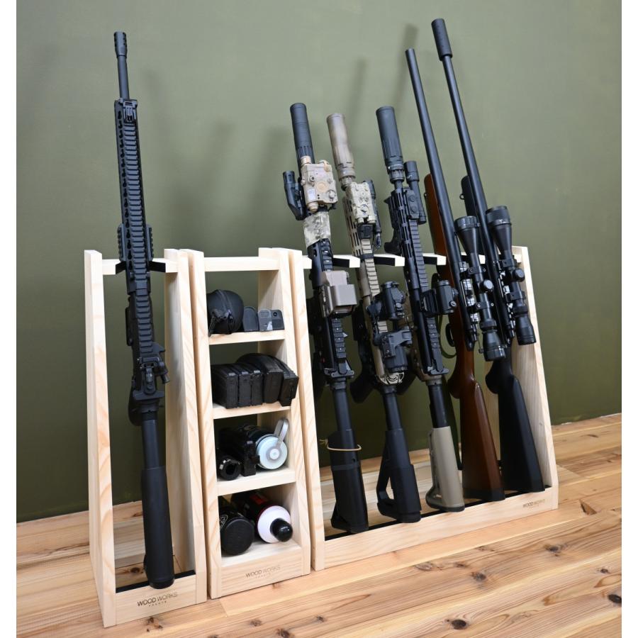 WOODWORKS ガンラック 1丁掛 (色：ナチュラル) 木製 日本製