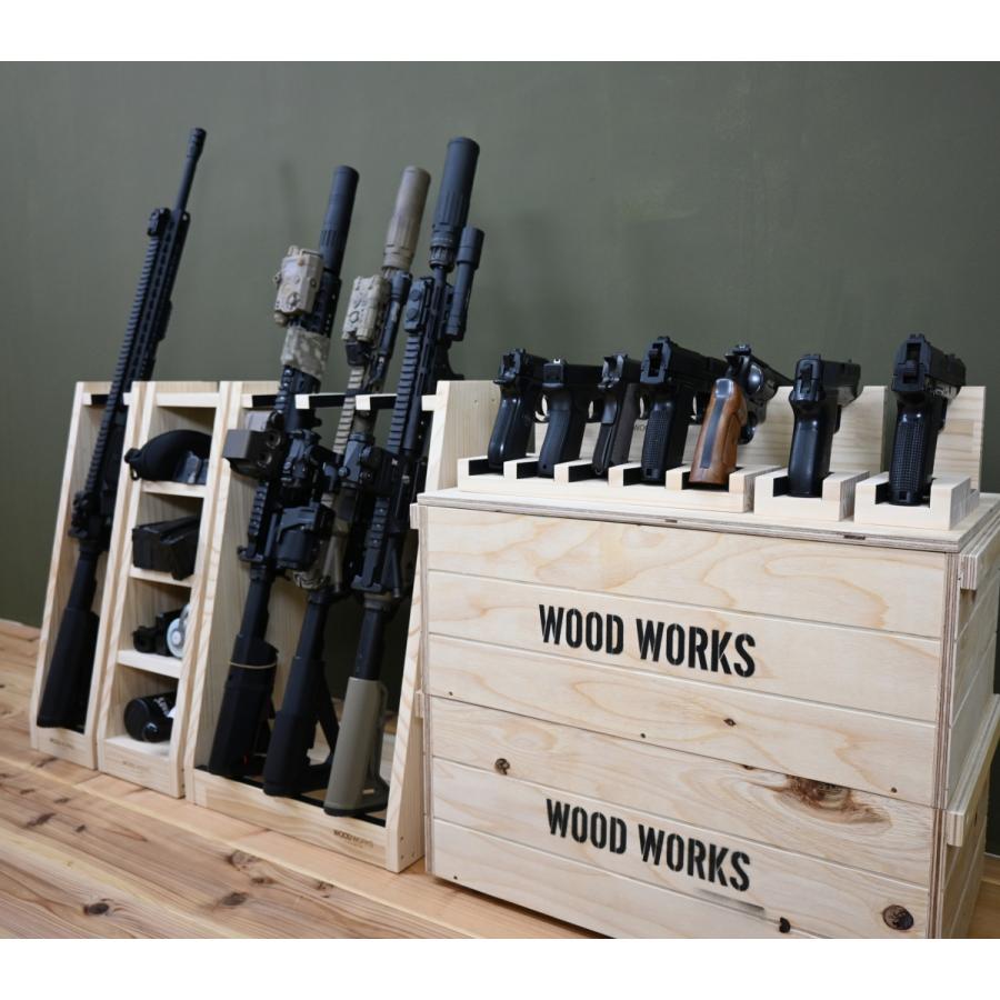 WOODWORKS ガンラック 1丁掛 (色：ナチュラル) 木製 日本製