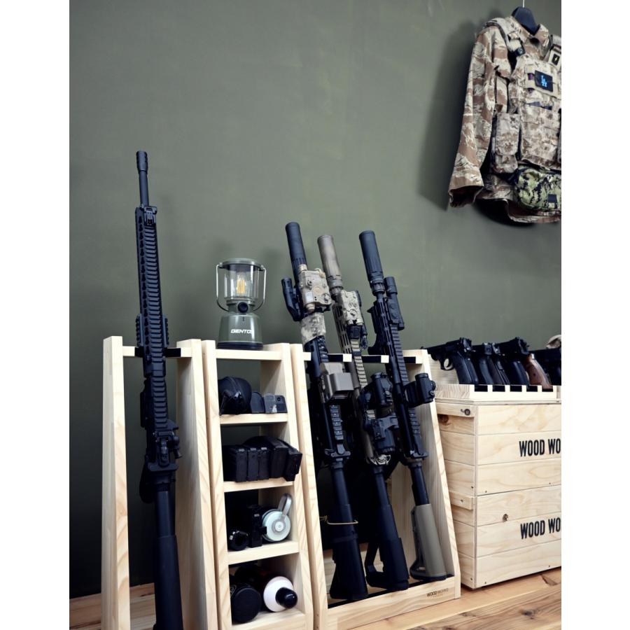WOODWORKS ガンラック 3丁掛 (色：ナチュラル) 木製 日本製