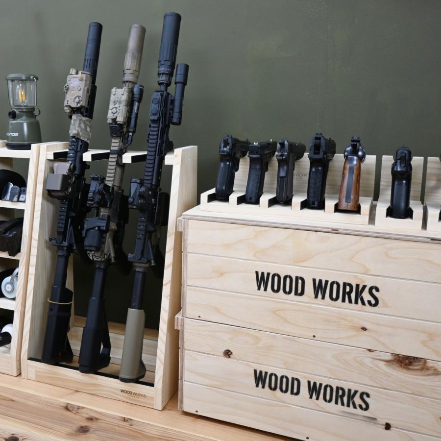 WOODWORKS ガンラック 3丁掛 (色：ナチュラル) 木製 日本製