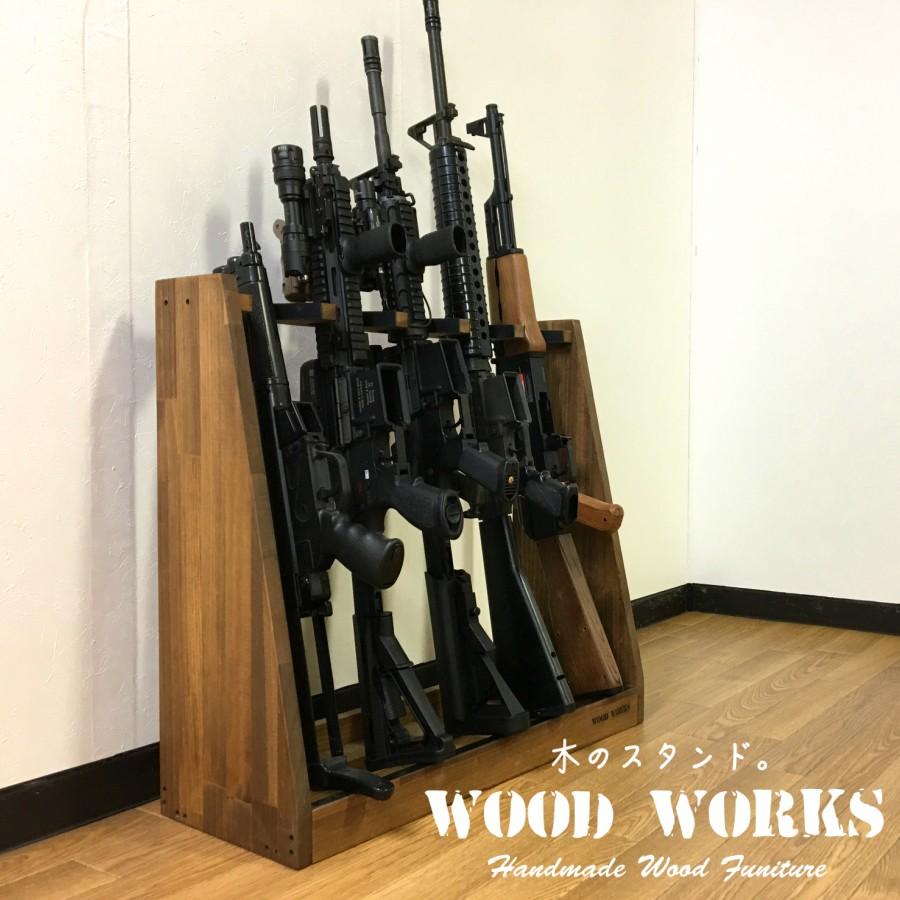 WOODWORKS ガンラック 5丁掛 ( 色:ブラウン ) 木製 日本製 WOODWORKS ガンラック 5丁掛 ( 色:ブラウン ) 木製 日本製