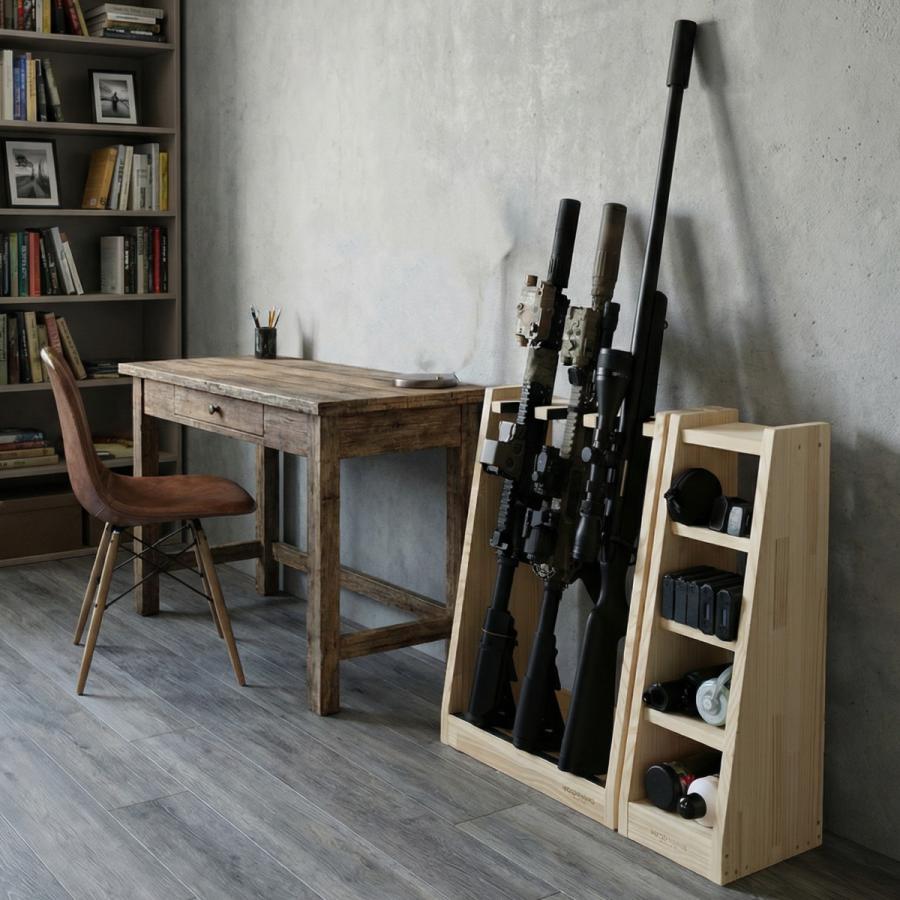 WOODWORKS ガンラック 5丁掛 ( 色：ナチュラル) 木製 日本製