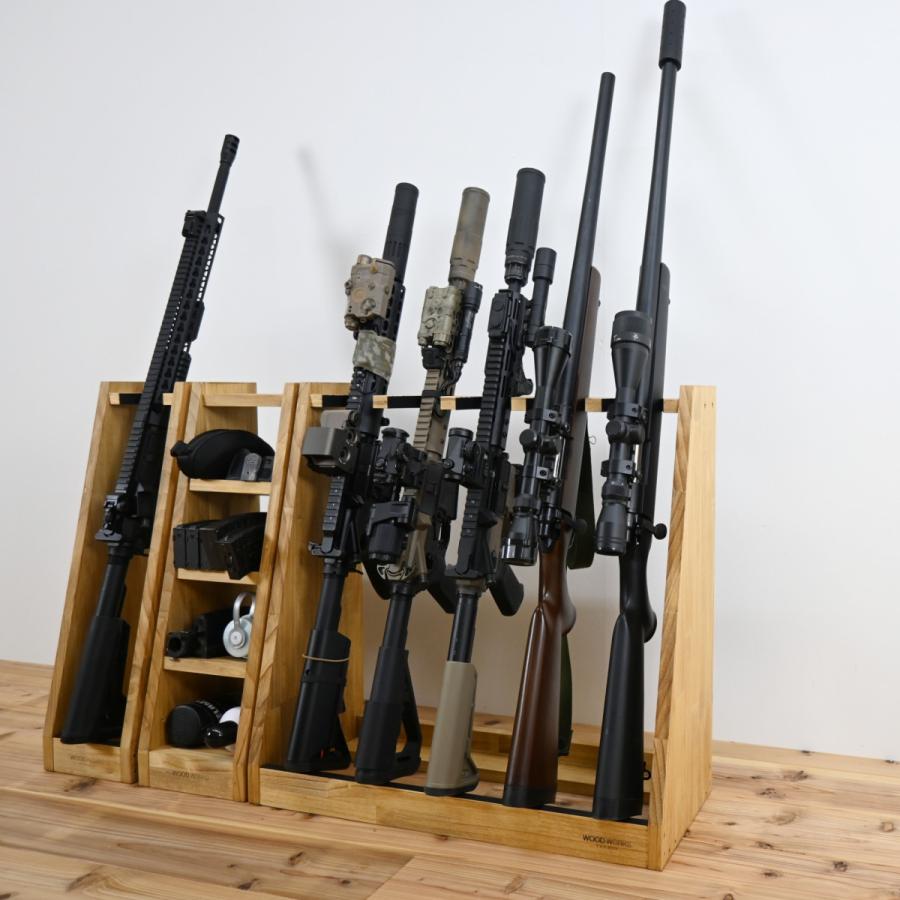 WOODWORKS ガンラック 1丁掛 (色：ライトブラウン) 木製 日本製