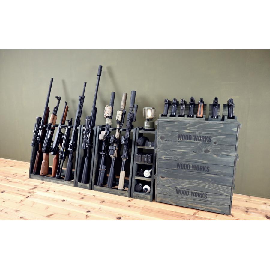 WOODWORKS ガンラック 1丁掛 (色：ミリタリーグリーン) 木製 日本製