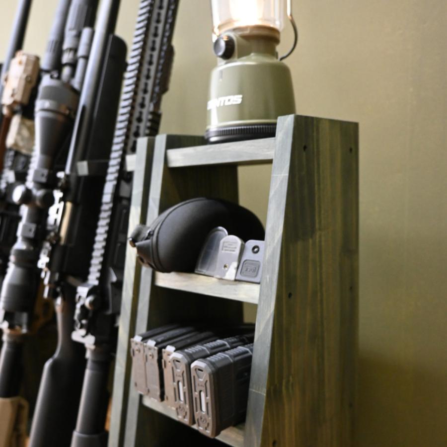 WOODWORKS ガンラック 3丁掛 + マガジンラック お得な2点セット 木製