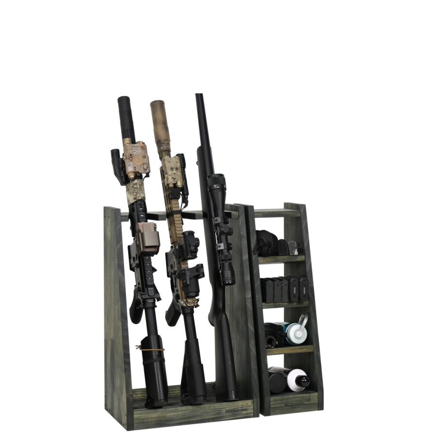 WOODWORKS ガンラック 3丁掛 + マガジンラック お得な2点セット 木製