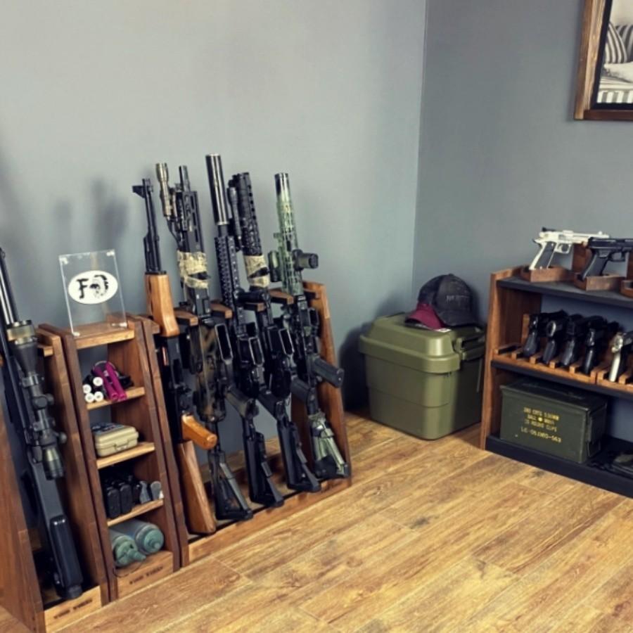 WOODWORKS ガンラック 3丁掛 + マガジンラック お得な2点