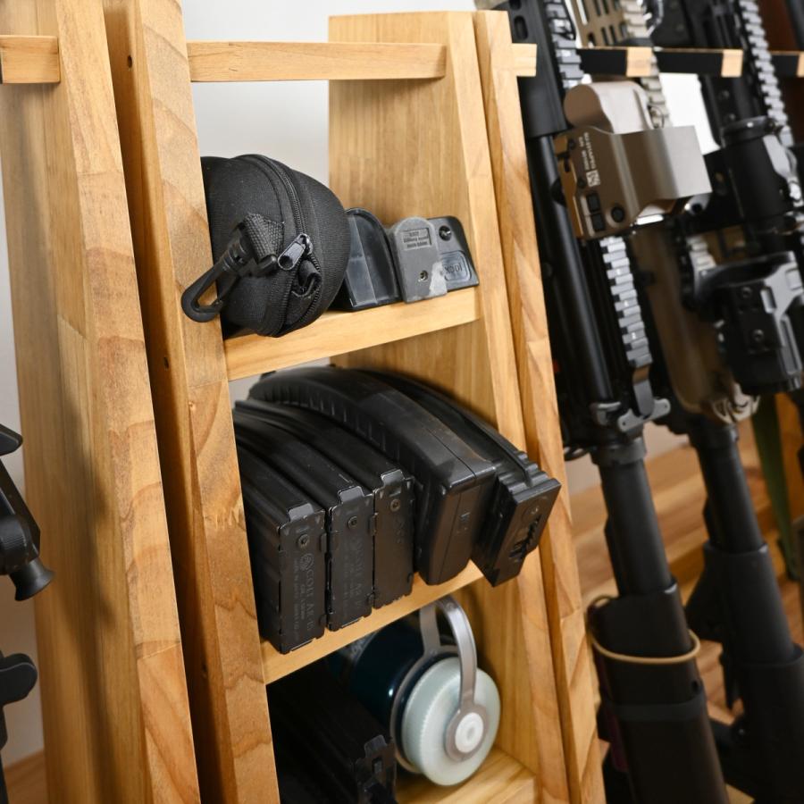 WOODWORKS ガンラック 5丁掛 ( 色：ライトブラウン) 木製 日本製