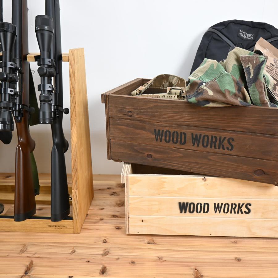 WOODWORKS ガンラック 5丁掛 ( 色：ライトブラウン) 木製 日本製