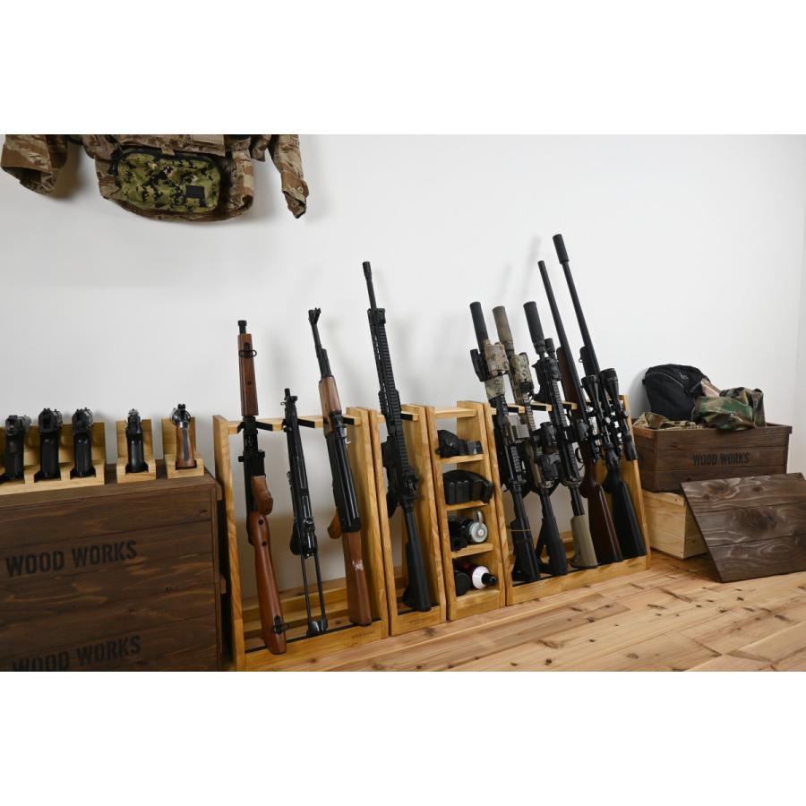 WOODWORKS ガンラック 5丁掛 ( 色：ライトブラウン) 木製 日本製